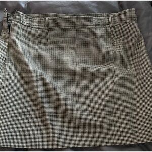 Black and huge checkered short skirt